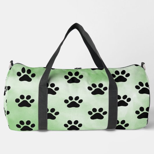 Mint Green Black Paw Print monogram personalize  Plunjezak (Voorkant)