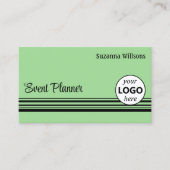 Mint Green Black Stripes met Logo Professional Visitekaartje (Voorkant)