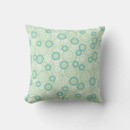 Mint Green & Blauwgroen Blue Swirl Kussen