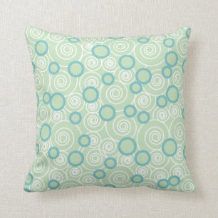 Mint Green & Blauwgroen Blue Swirl Kussen