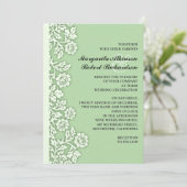 Mint Green bloeit  huwelijksuitnodigingen Kaart (Staand voorkant)