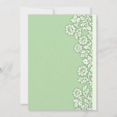 Mint Green bloeit  huwelijksuitnodigingen Kaart (Achterkant)