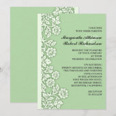 Mint Green bloeit  huwelijksuitnodigingen Kaart (Voorkant / Achterkant)