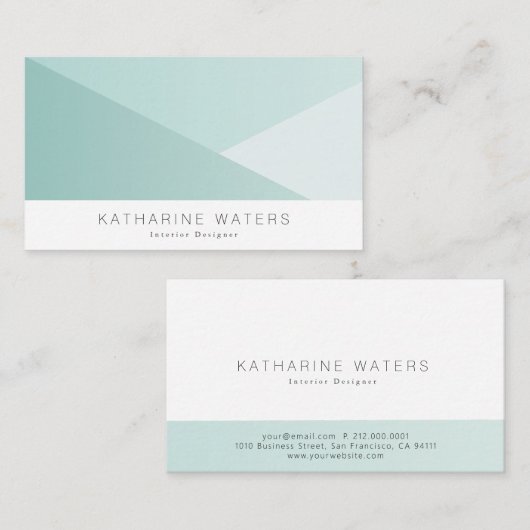 Mint Green blokkeert het moderne Visitekaartje (Voorkant / Achterkant)