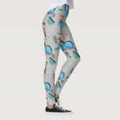 Mint Green Blue Coral Blush Pink 50s Art Pattern Leggings (Rechts)