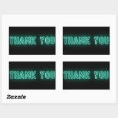 Mint Green Blue Neon Sign Trendy Bedankt Rechthoekige Sticker (Vel)