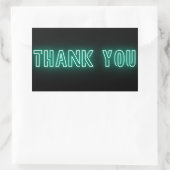Mint Green Blue Neon Sign Trendy Bedankt Rechthoekige Sticker (Tas)