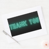 Mint Green Blue Neon Sign Trendy Bedankt Rechthoekige Sticker (Envelop)