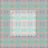 Mint Green Blue Pink Retro Nouveau Mosaic Pattern Stof (Delen)