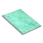 Mint Green Blue Waterverf Textielpatroon Notitieboek (Rechterzijde)
