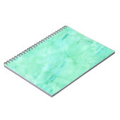 Mint Green Blue Waterverf Textielpatroon Notitieboek (Linkerzijde)