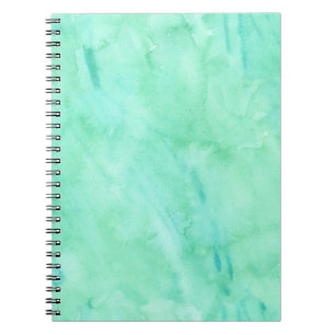 Mint Green Blue Waterverf Textielpatroon Notitieboek