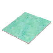 Mint Green Blue Waterverf Textielpatroon Tegeltje (Zijkant)
