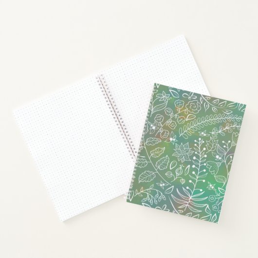 Mint Green Boho Batik Botanicals Mooi Notitieboek (Binnen)