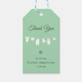 Mint Green Boho Elegant Bedankt Baby shower Cadeaulabel (Voorkant)