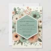 Mint Green Botanical Romance Wedding Kaart (Voorkant)