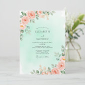 Mint Green Breathtaking Spring Wedding Kaart (Staand voorkant)