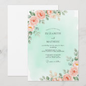 Mint Green Breathtaking Spring Wedding Kaart (Voorkant / Achterkant)