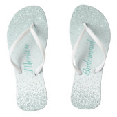 Mint Green bruidsmeisje bruiloft Teenslippers (Voetbed)