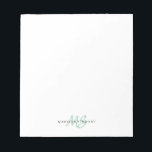 Mint Green Brush Script Monogram Modern Trendy Notitieblok<br><div class="desc">Mint Green Brush Script Monogram Modern Trendy Notitieblok</div>