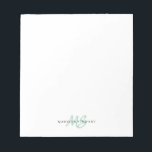 Mint Green Brush Script Monogram Modern Trendy Notitieblok<br><div class="desc">Mint Green Brush Script Monogram Modern Trendy Notitieblok</div>