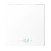Mint Green Brush Script Monogram Modern Trendy Notitieblok (Voorkant)