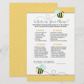Mint Green Bumble Bee Baby shower Phone Game (Voorkant / Achterkant)
