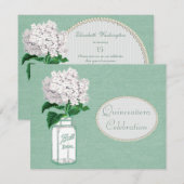 Mint Green Burlap, Jar & Hydrangea Quinceanera Kaart (Voorkant / Achterkant)