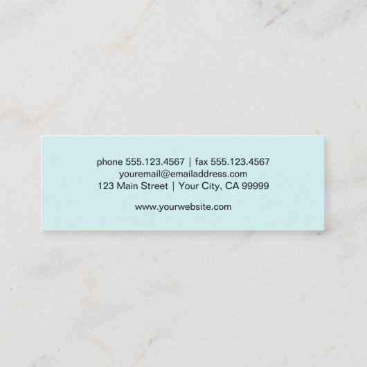 Mint Green Butterfly Logo Mini Visitekaartje (Achterkant)