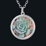 Mint Green Cactus Succulent Photo Beauty Script Zilver Vergulden Ketting<br><div class="desc">Ik ben altijd betoverd geweest door de duurzaamheid en schoonheid van cactussen, die gedijen in de zwaarste omstandigheden. Omarm de pracht van de woestijn wanneer je dit prachtige close-up foto charme ketting van een roze-tipped, mintgroen, bloeiende cactus draag. Dit ketting is verkrijgbaar in kleine, middelgrote en grote maten, evenals vierkante...</div>