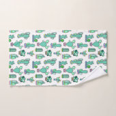 Mint Green Cactus & Succulent Plant Pattern Bad Handdoek (Handdoek)