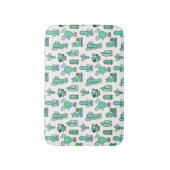 Mint Green Cactus & Succulent Plant Pattern Badmat (Voorkant Verticaal)