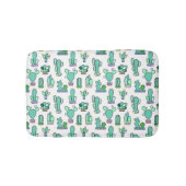 Mint Green Cactus & Succulent Plant Pattern Badmat (Voorkant)
