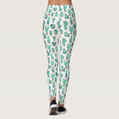 Mint Green Cactus & Succulent Plant Pattern Leggings (Achterkant)