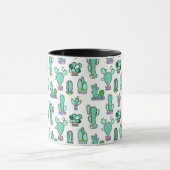 Mint Green Cactus & Succulent Plant Pattern Mok (Midden)