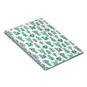 Mint Green Cactus & Succulent Plant Pattern Notitieboek (Rechterzijde)