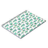 Mint Green Cactus & Succulent Plant Pattern Notitieboek (Linkerzijde)