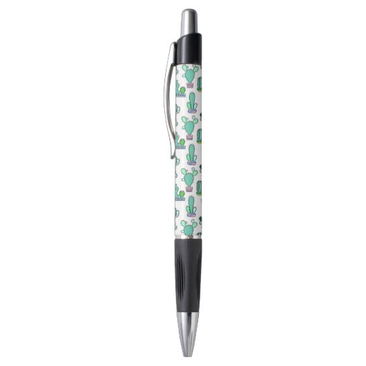 Mint Green Cactus & Succulent Plant Pattern Pen (Top (Verticaal))
