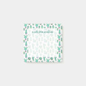 Mint Green Cactus & Succulent Plant Pattern Post-it® Notes (Voorkant)