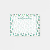 Mint Green Cactus & Succulent Plant Pattern Post-it® Notes (Voorkant)