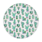 Mint Green Cactus & Succulent Plant Pattern Snijplank (Voorkant)