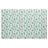 Mint Green Cactus & Succulent Plant Pattern Stof (Fat Quarter)