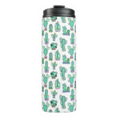 Mint Green Cactus & Succulent Plant Pattern Thermosbeker (Voorkant)