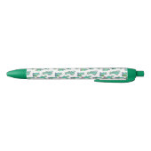 Mint Green Cactus & Succulent Plant Pattern Zwarte Inkt Pen (Bodem)