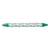 Mint Green Cactus & Succulent Plant Pattern Zwarte Inkt Pen (Voorkant)