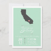 Mint Green California Wedding Invitation Kaart (Voorkant)