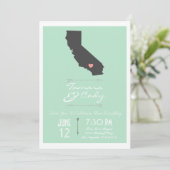 Mint Green California Wedding Invitation Kaart (Staand voorkant)
