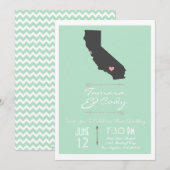 Mint Green California Wedding Invitation Kaart (Voorkant / Achterkant)