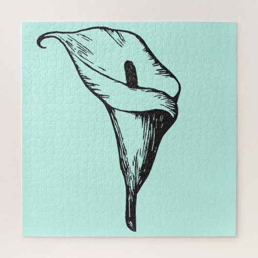 Mint Green Calla Lily Botanical Flower Floral Legpuzzel (Verticaal)