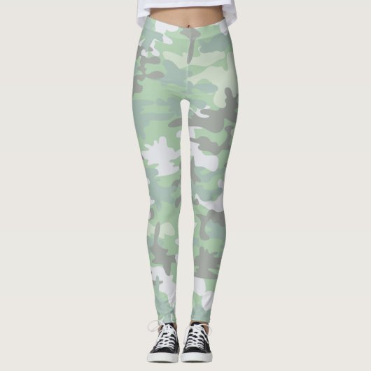 Mint Green Camo Leggings (Voorkant)